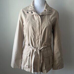 🤎!Tommy Hilfiger Lightweight Belted Jacket Sz M tan khaki utility jacket 🤎